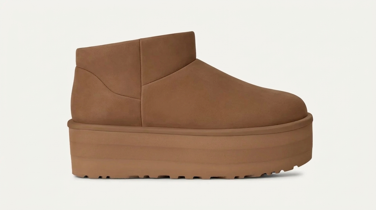 Ultra-low platform ankle boot, chestnut PB05
